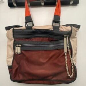 LeSportsac - Grey, Cream, & Orange Stella McCartney Collaboration Nylon Tote Bag